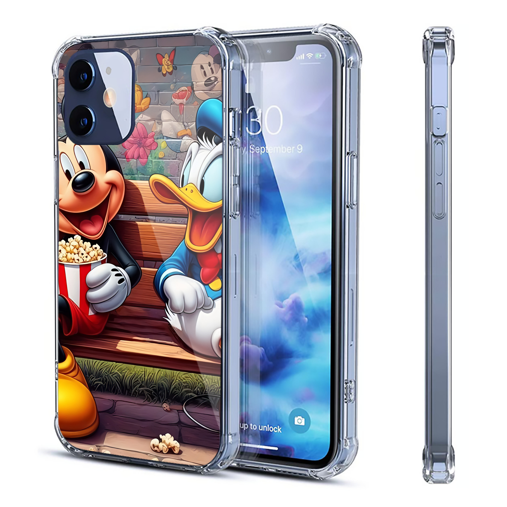 （画像用） ミッキーマウス Mickey Mouse 【iPhone 12シリーズ対応】透明スマホケース（クリアソフトケース）